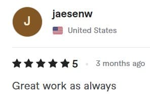 Verified customer review