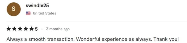 Verified customer review